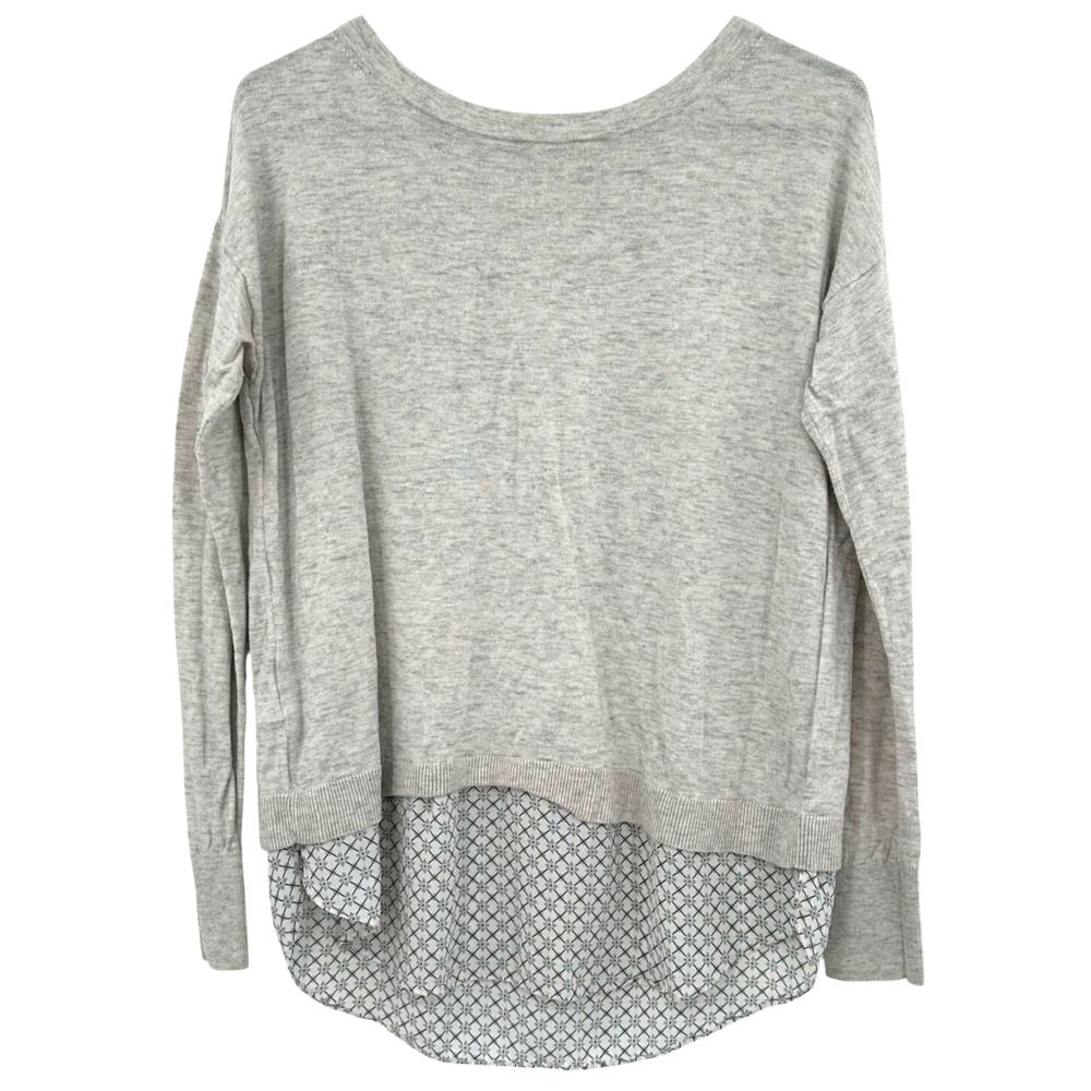 Ann Taylor Loft Size Small Long Sleeve Sweater‎ Mixed Media Lightweight Gray